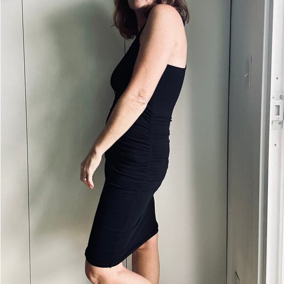 Michael Stars Demi ruched Tank DressClassic Fitted Dress black Size Medium - Picture 7 of 8